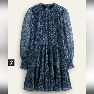 Boden Ruffle Open Back Mini Dress